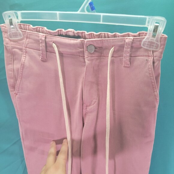 Paige Womens Pink Jogger Pants Size 25 Elastic Waist Drawstring Cotton Blend - Picture 2 of 7